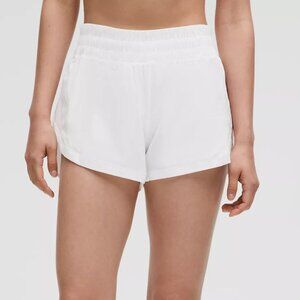 Lululemon Track That High-Rise Lined Short 3" - size 12 -  White